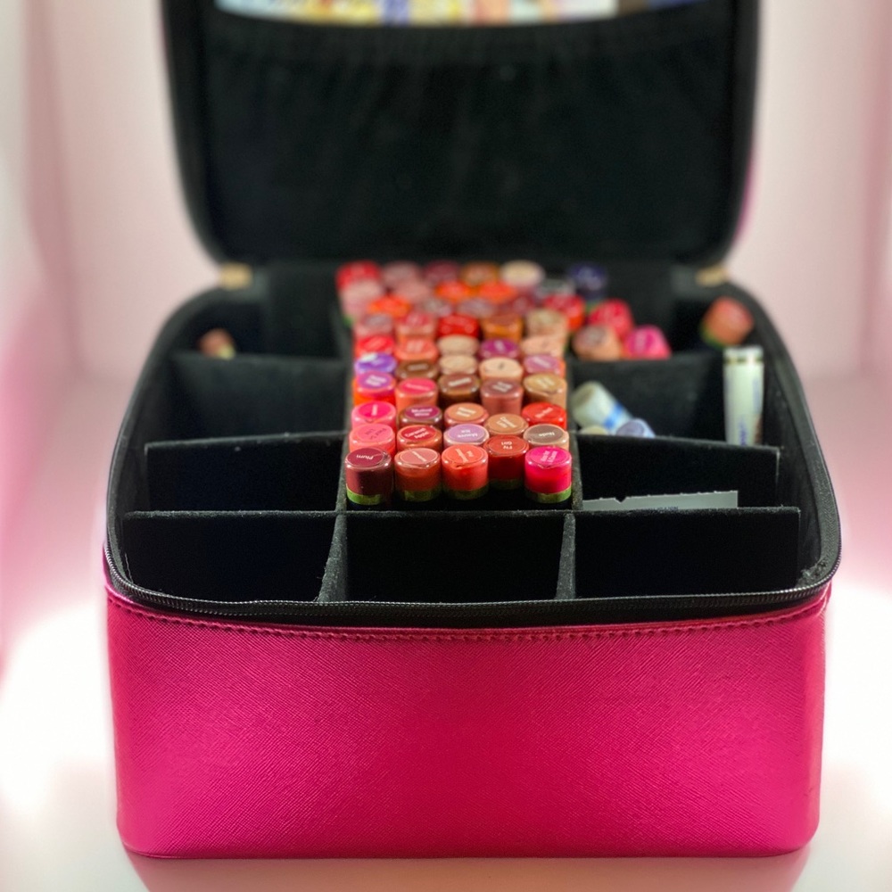 Dixie Pistol Train Case Pink Metallic